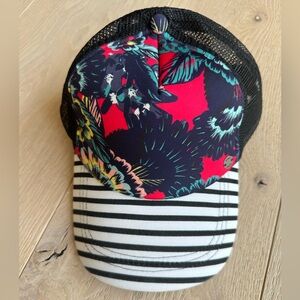 Roxy Floral and Striped Trucker Hat